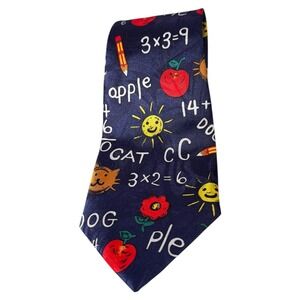 Fratello Novelty Tie Mens Math School Teacher Necktie Navy Blue‎
